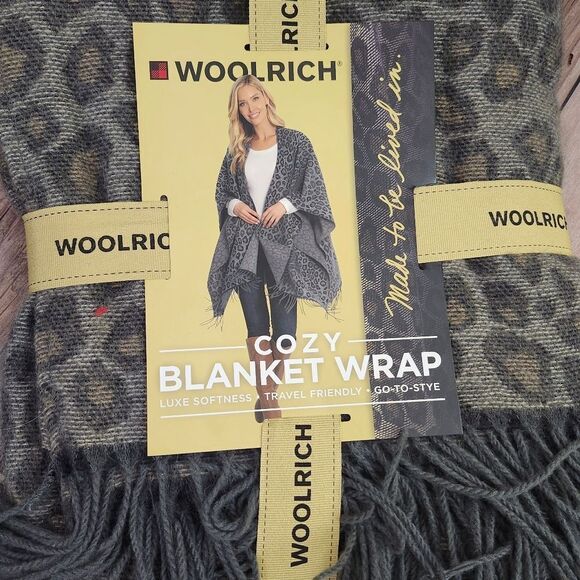 Woolrich New cozy  blanket wrap Leopard print - Picture 2 of 5